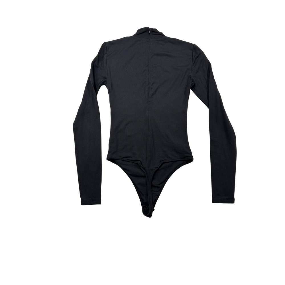 Babaton Aritzia Black‎ Mock Neck Long Sleeve Thong Bodysuit Small - Picture 3 of 8